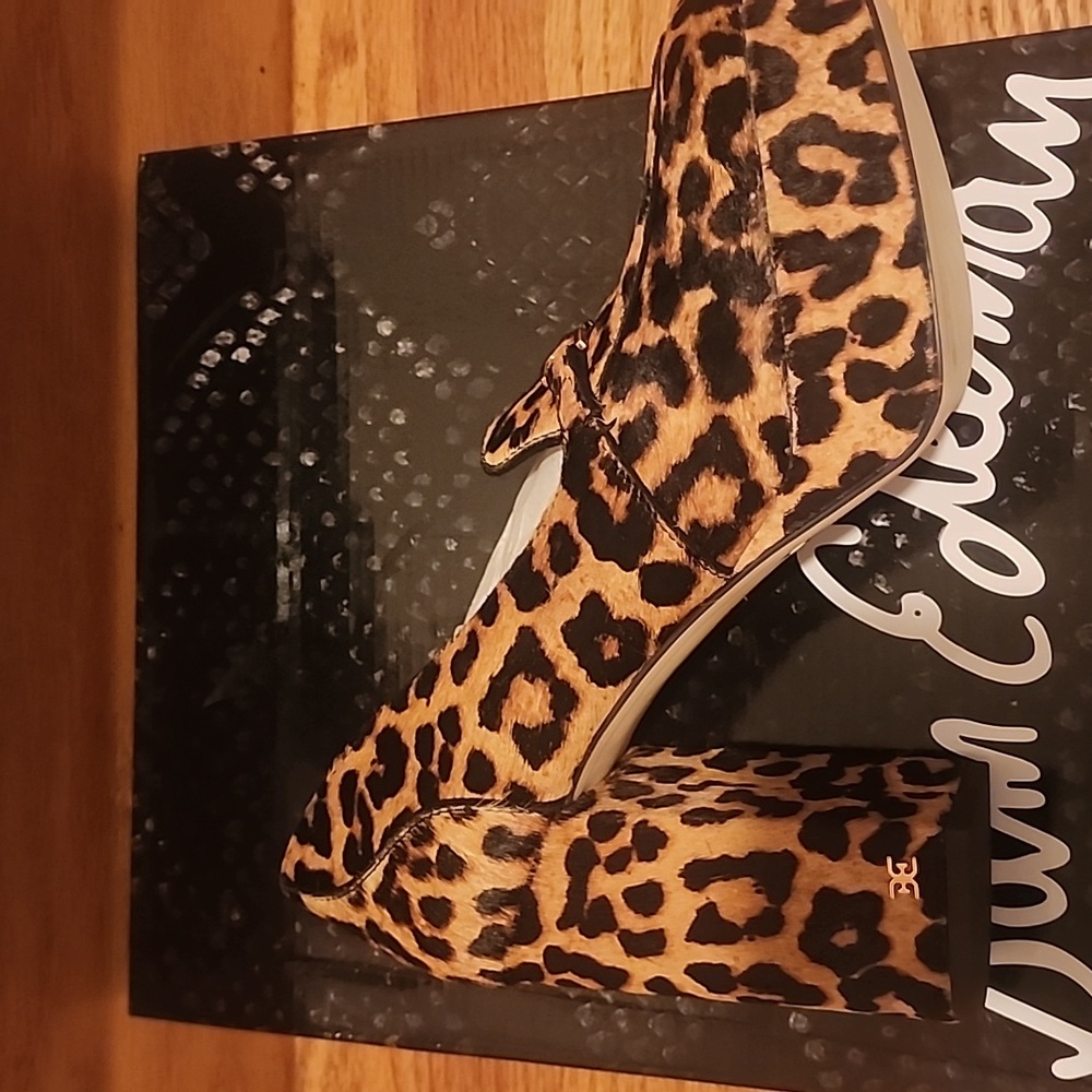 NIB Sam Edelman "Aretha" Leopard Brahma Platform Horsebit Loafers 9M - Picture 14 of 15